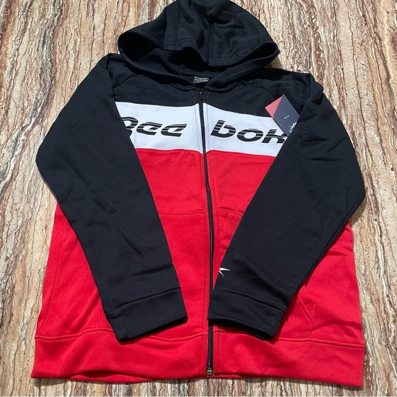 Reebok Full Zip Hooded Jacket Red/Black Boys XL